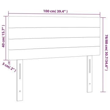 Tăblie de pat cu LED, gri deschis, 100x5x78/88 cm, textil - Img 5