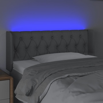 Tăblie de pat cu LED, gri deschis, 103x16x78/88 cm, textil - Img 4