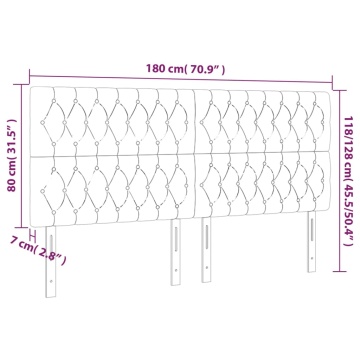 Tăblie de pat cu LED, gri deschis, 180x7x118/128 cm, textil - Img 5