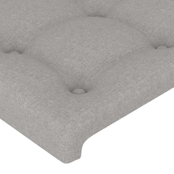 Tăblie de pat cu LED, gri deschis, 200x5x118/128 cm, textil - Img 6