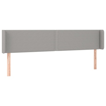 Tăblie de pat cu LED, gri deschis, 203x16x78/88 cm, textil - Img 3