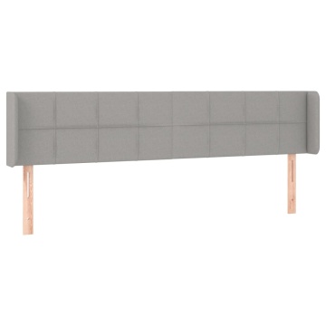 Tăblie de pat cu LED, gri deschis, 203x16x78/88 cm, textil - Img 3