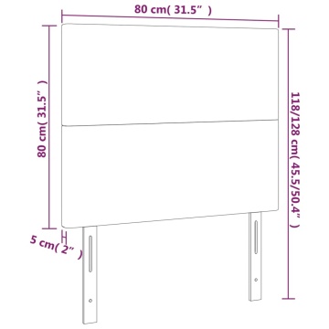 Tăblie de pat cu LED, gri deschis, 80x5x118/128 cm, textil - Img 5