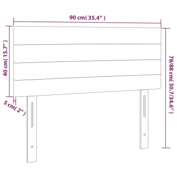 Tăblie de pat cu LED, gri deschis, 90x5x78/88 cm, textil - Img 5
