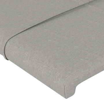 Tăblie de pat cu LED, gri deschis, 93x16x78/88 cm, textil - Img 6