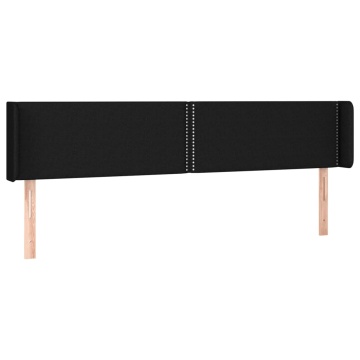 Tăblie de pat cu LED, negru, 203x16x78/88 cm, textil - Img 3