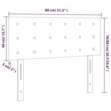 Tăblie de pat cu LED, negru, 80x5x78/88 cm, textil - Img 5