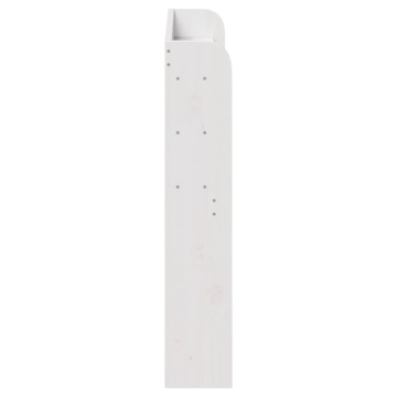 Tăblie de pat cu rafturi, alb, 90 cm, lemn masiv de pin - Img 4
