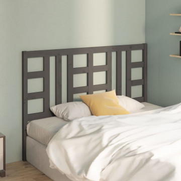 Tăblie de pat, gri, 146x4x100 cm, lemn masiv de pin - Img 3