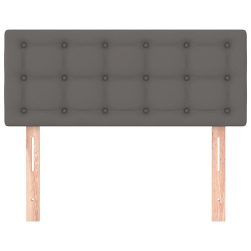 Tăblie de pat, gri, 90x5x78/88 cm, piele ecologică - Img 3