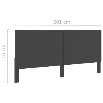 Tăblie de pat, gri închis, 200 x 200 cm, material textil - Img 5