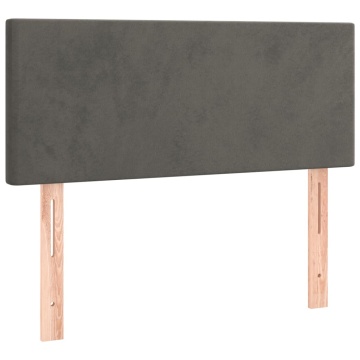 Tăblie de pat, gri închis, 90x5x78/88 cm, catifea - Img 2