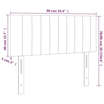 Tăblie de pat, gri închis, 90x5x78/88 cm, textil - Img 7