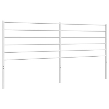 Tăblie de pat metalică, alb, 200 cm - Img 2