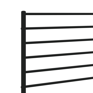 Tăblie de pat metalică, negru, 140 cm - Img 5