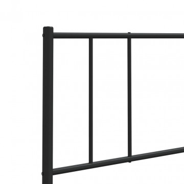 Tăblie de pat metalică, negru, 200 cm - Img 6