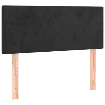 Tăblie de pat, negru, 100x5x78/88 cm, catifea - Img 2