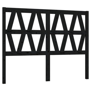 Tăblie de pat, negru, 126x4x100 cm, lemn masiv de pin - Img 2