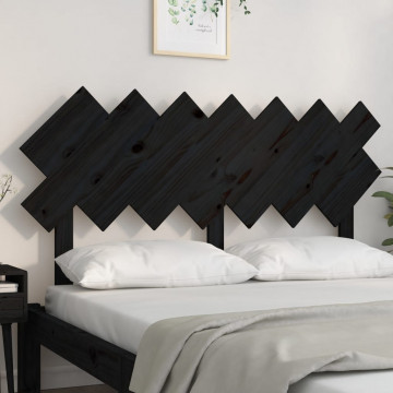 Tăblie de pat, negru, 141x3x80,5 cm, lemn masiv de pin - Img 3