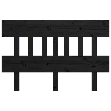 Tăblie de pat, negru, 143,5x3x81 cm, lemn masiv de pin - Img 3