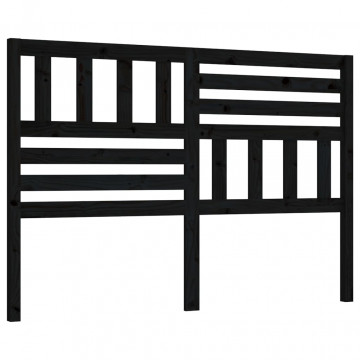 Tăblie de pat, negru, 166x4x100 cm, lemn masiv de pin - Img 2