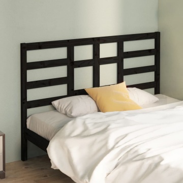 Tăblie de pat, negru, 166x4x104 cm, lemn masiv de pin - Img 1