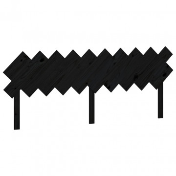 Tăblie de pat, negru, 196x3x80,5 cm, lemn masiv de pin - Img 2