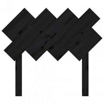 Tăblie de pat, negru, 92x3x81 cm, lemn masiv de pin - Img 4