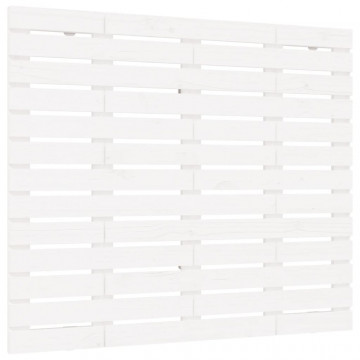 Tăblie de pat pentru perete, alb, 146x3x91,5 cm, lemn masiv pin - Img 2