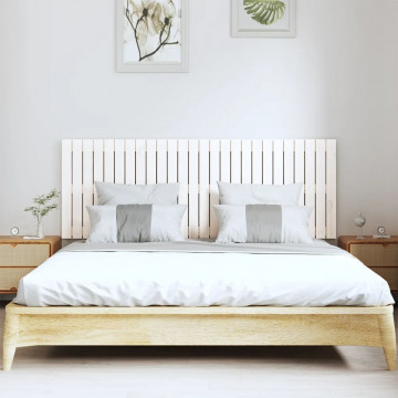 Tăblie de pat pentru perete, alb, 166x3x60 cm, lemn masiv pin - Img 3