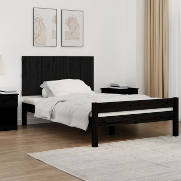 Tăblie de pat pentru perete, negru, 127,5x3x60 cm - Img 1
