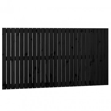 Tăblie de pat pentru perete, negru, 166x3x90 cm, lemn masiv pin - Img 2