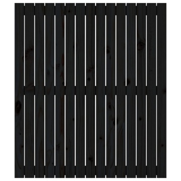 Tăblie de pat pentru perete, negru 95,5x3x110 cm lemn masiv pin - Img 4