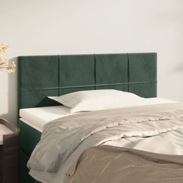 Tăblie de pat, verde închis, 100x5x78/88 cm, catifea - Img 1