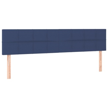 Tăblii de pat, 2 buc, albastru, 100x5x78/88 cm, textil - Img 2