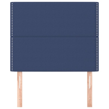 Tăblii de pat, 2 buc, albastru, 90x5x78/88 cm, textil - Img 3