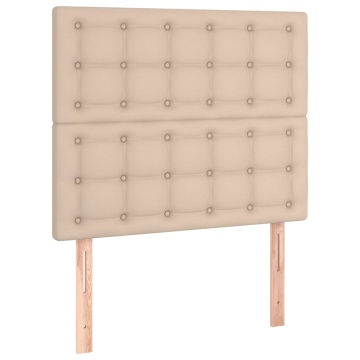 Tăblii de pat 2 buc, cappuccino 90x5x78/88 cm piele ecologică - Img 2