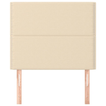 Tăblii de pat, 2 buc, crem, 100x5x78/88 cm, textil - Img 3