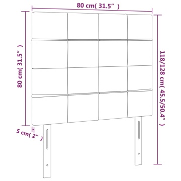 Tăblii de pat, 2 buc, crem, 80x5x78/88 cm, textil - Img 7