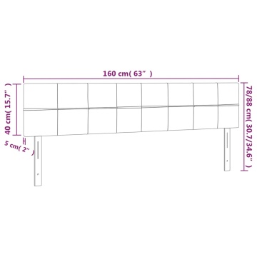Tăblii de pat, 2 buc, crem, 80x5x78/88 cm, textil - Img 7