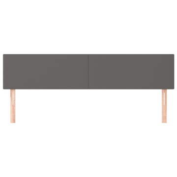 Tăblii de pat, 2 buc, gri, 90x5x78/88 cm, piele ecologică - Img 3