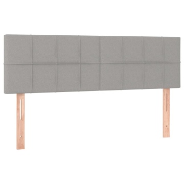Tăblii de pat, 2 buc., gri deschis, 72x5x78/88 cm, textil - Img 2