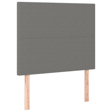 Tăblii de pat, 2 buc, gri închis, 80x5x78/88 cm, textil - Img 2