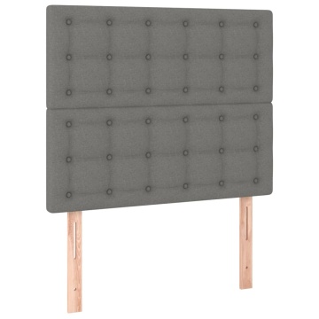 Tăblii de pat, 2 buc, gri închis, 80x5x78/88 cm, textil - Img 2