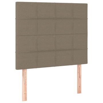 Tăblii de pat, 2 buc, gri taupe, 100x5x78/88 cm, textil - Img 2