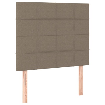 Tăblii de pat, 2 buc, gri taupe, 90x5x78/88 cm, textil - Img 2