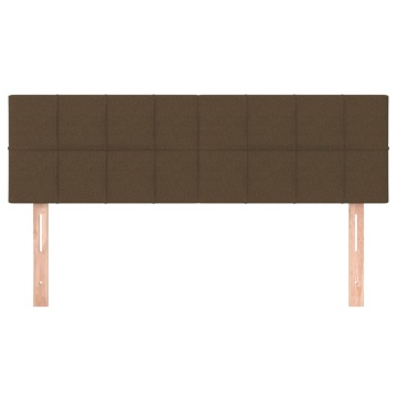 Tăblii de pat, 2 buc., maro închis, 72x5x78/88 cm, textil - Img 3