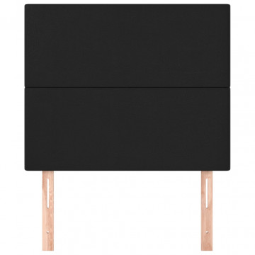 Tăblii de pat, 2 buc, negru, 100x5x78/88 cm, piele ecologică - Img 3