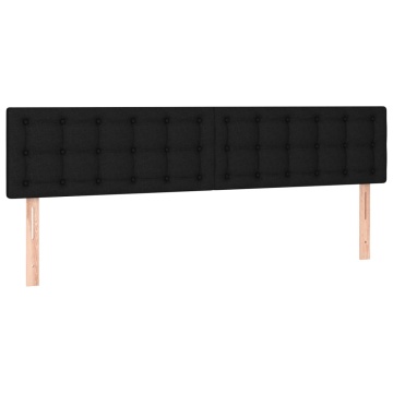 Tăblii de pat, 2 buc, negru, 100x5x78/88 cm, textil - Img 2