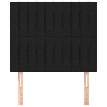 Tăblii de pat, 2 buc, negru, 100x5x78/88 cm, textil - Img 3